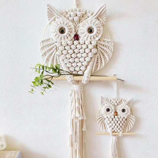Artemis- Macramé Owl Wall Hanging