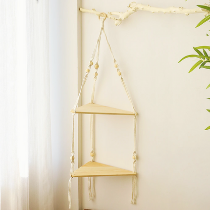 Daphne- Macramé Hanging Shelf